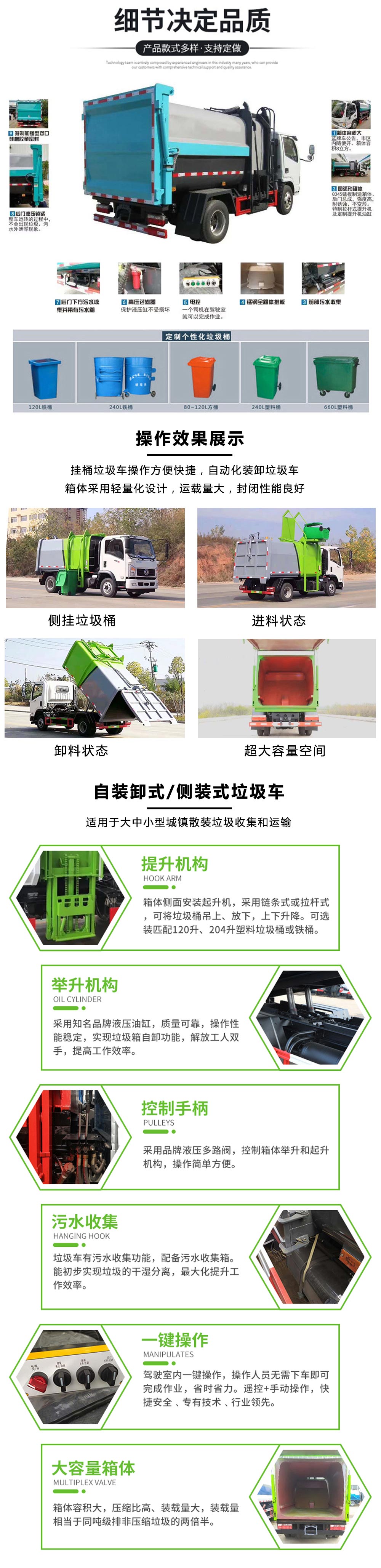 國六3-4方 藍牌東風(fēng)途逸掛桶垃圾車
